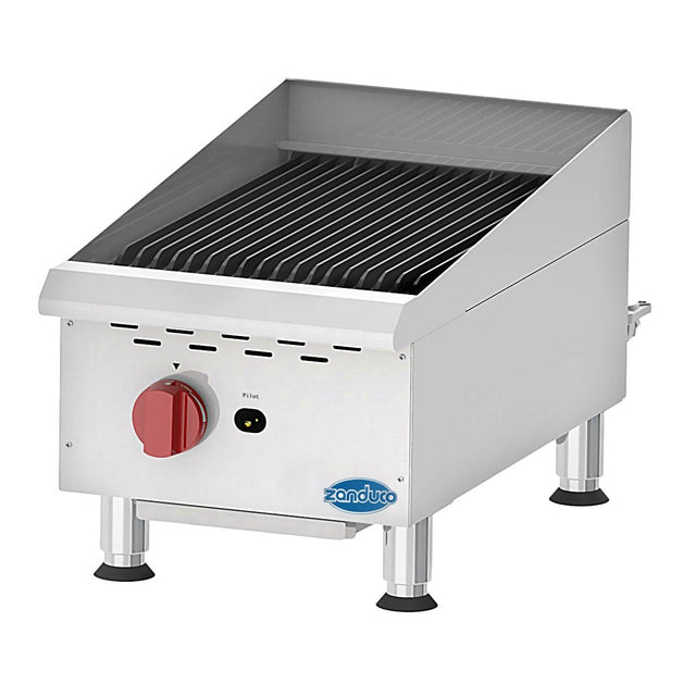 Zanduco 15 in. Gas Stainless Steel Commercial Countertop Charbroiler with Propane Conversion Kit M3
