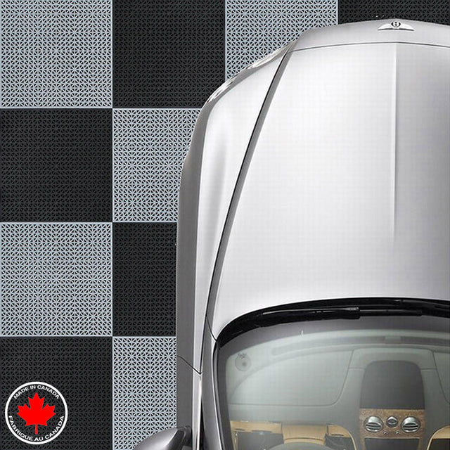 Ultralock Black and Grey Perforated Garage Tiles Y2