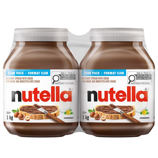 Nutella Hazelnut Spread with Cocoa, 2 × 1 kg I0