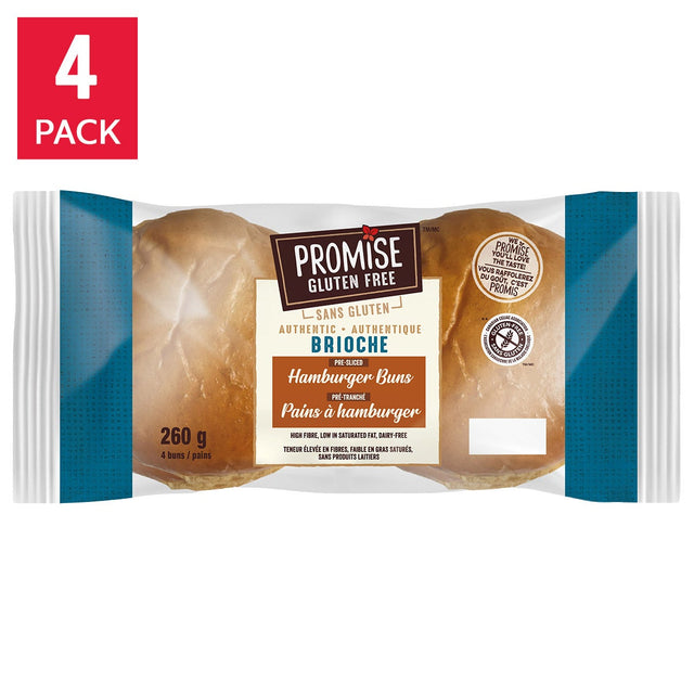 Promise Gluten Free Brioche Burger Buns, 4 × 260 g J3
