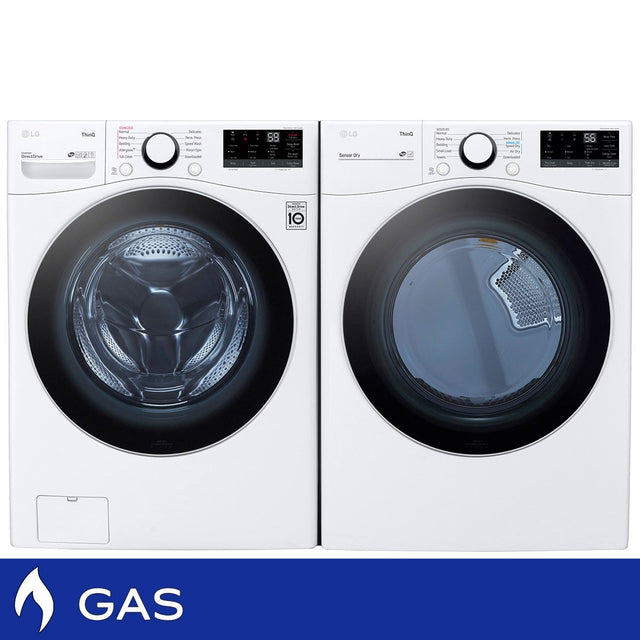 LG Laundry Bundle 5.2 cu ft. Front Load Washer and 7.4 cu ft. Gas Dryer J5