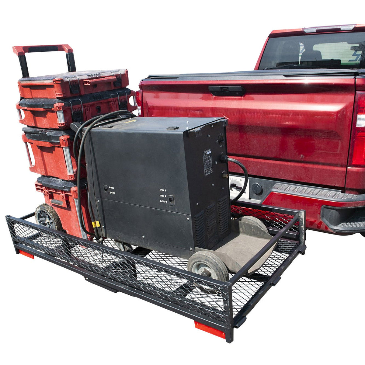 Black Bulldog - The Beast Adjustable Hitch Mounted Cargo Carrier and Work Platform