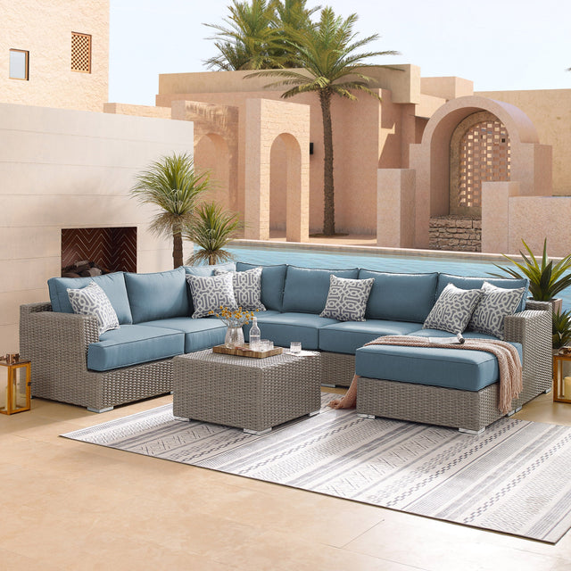 Niko 8-piece Patio Sectional Conversation Set D5