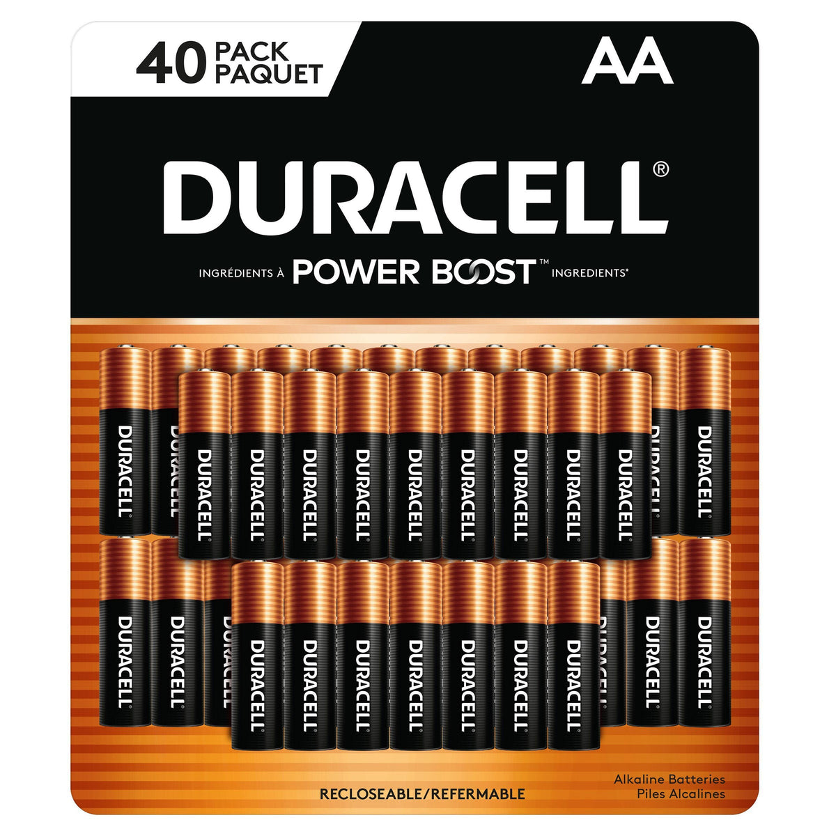 Duracell CopperTop AA Batteries with Power Boost Ingredients, 40 count