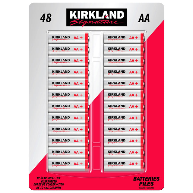 Kirkland Signature Alkaline AA Batteries, 48-count G7