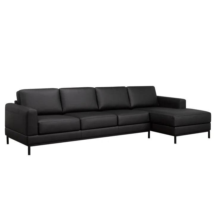 Galleria 2-piece Top Grain Leather Right-hand Facing Extended Sectional