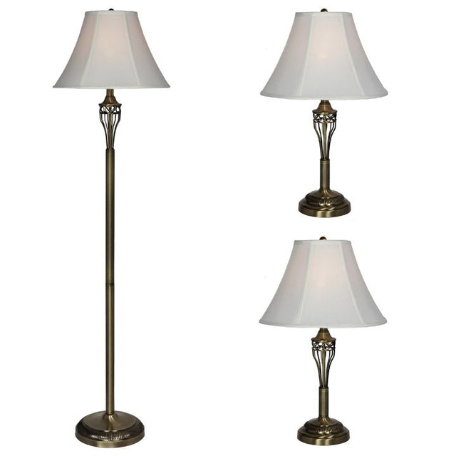 Lamp with Antique Brass Finish 3-pack X2