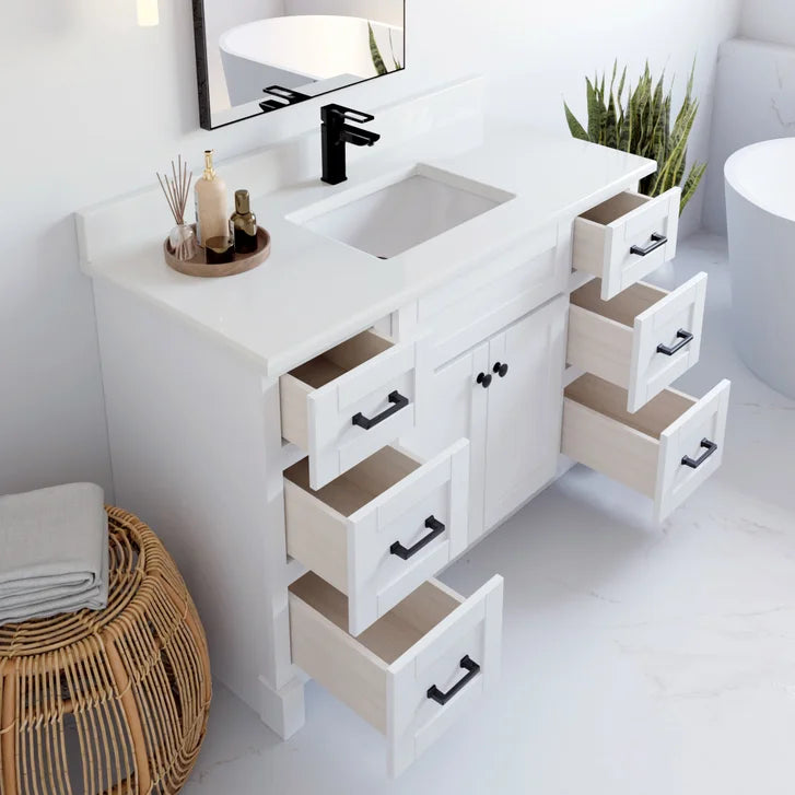 VanGo Willow Vanity in White with Quartz Countertop