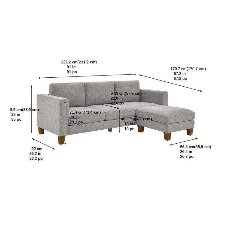 Thomasville Fabric Sofa with Ottoman