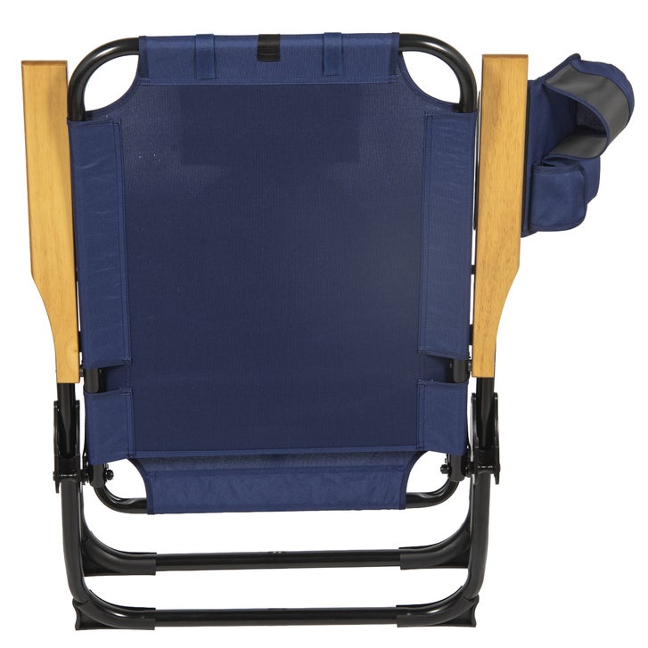 NHL 4-Position Folding Chair With Wood Arms