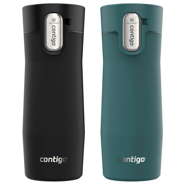 Contigo West Loop 473 mL (16 oz) Stainless Steel Travel Mug, 2-pack M0