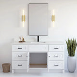 VanGo Willow Vanity in White with Quartz Countertop