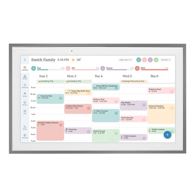 Skylight 15 in. Charcoal Smart Touchscreen Calendar and Organizer Z5