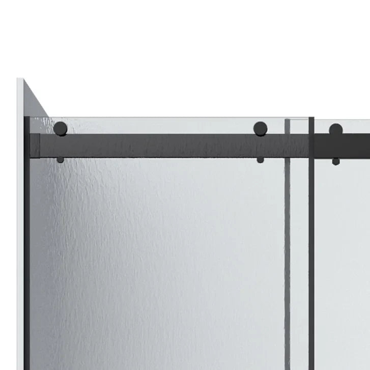 Appollo Geneva 60 in. Alcove Shower Kit in Matte Black
