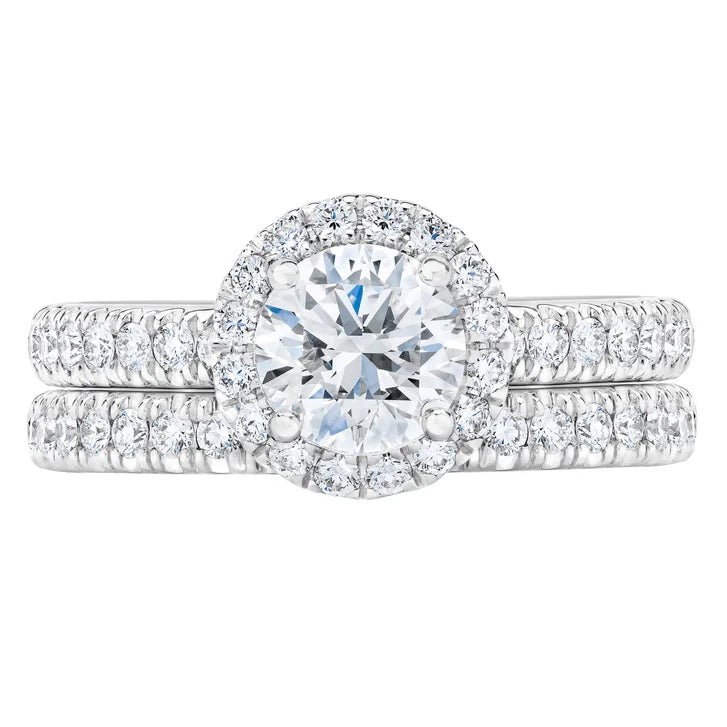 1.90 ctw Round Brilliant Cut, Clarity VS1, Colour E, Diamond Wedding Set