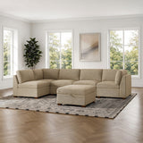 Thomasville Tisdale 6-piece Fabric Sectional with Storage Ottoman