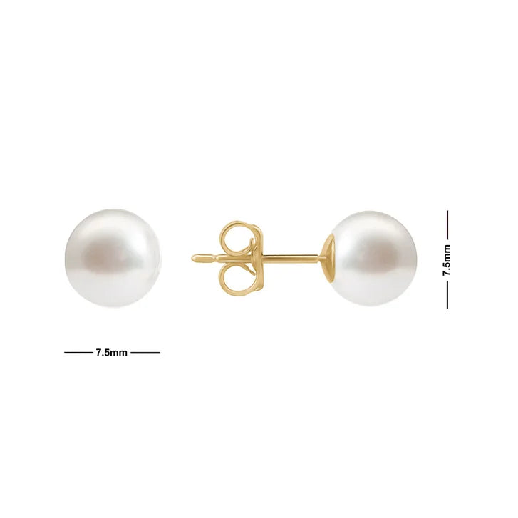 7.5 – 8 mm Cultured Akoya Pearl Earrings