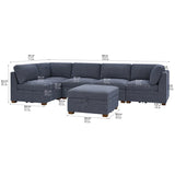 Thomasville Tisdale 6-piece Fabric Sectional with Storage Ottoman