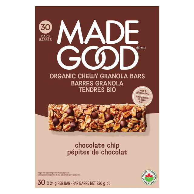MadeGood Chocolate Chip Granola Bars, 30 × 24 g Y3