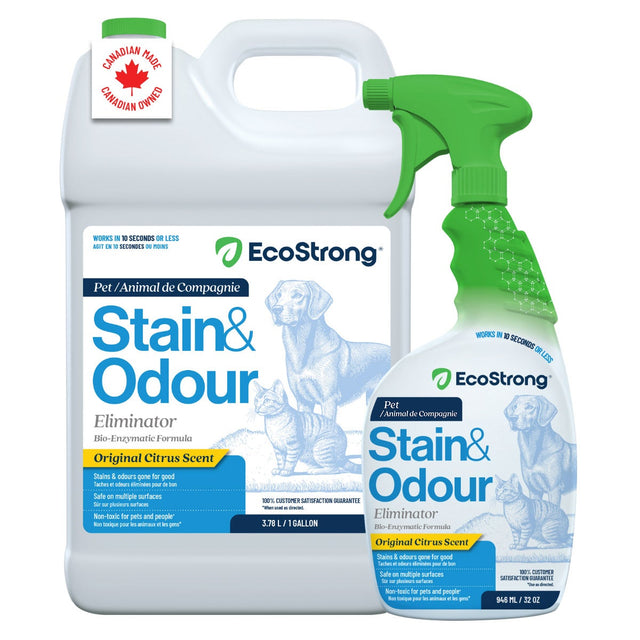 EcoStrong Pet Stain and Odour Eliminator Bundle, 3.78L plus 973ml P9