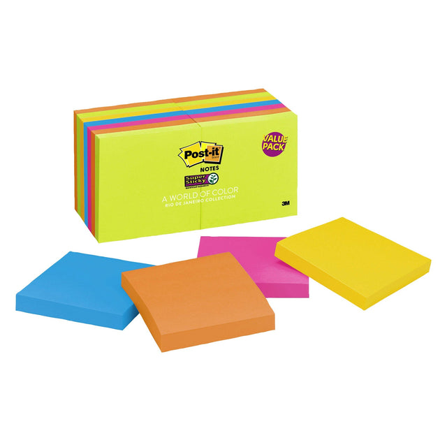 3M Post-it Super Sticky Rio de Janeiro Collection, 14-pack S7