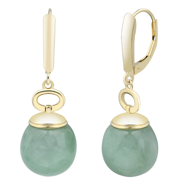 Natural Light Green Jade Drop Earrings R5