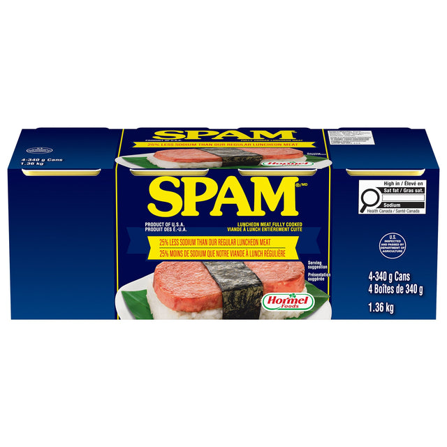 SPAM Less Sodium Luncheon Meat, 4 × 340 g K1