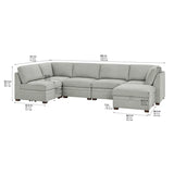 Thomasville Tisdale 6-piece Fabric Sectional with Storage Ottoman
