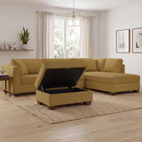 Thomasville Walsen 3-piece Fabric Sectional with Storage Ottoman