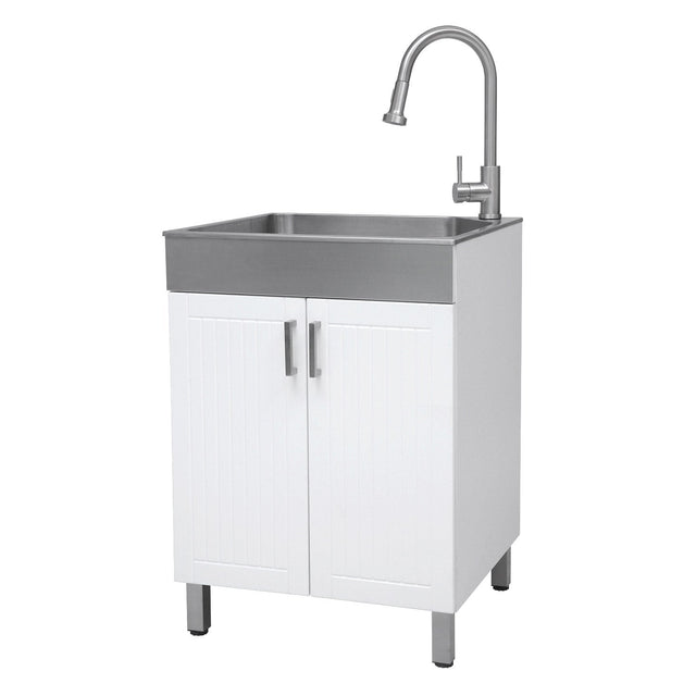Transform 24.2 in. All-in-one RTA Laundry Cabinet with Stainless Steel Sink and Faucet Y3