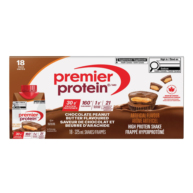 Premier Protein High-protein Chocolate Peanut Butter Shake, 18 x 325 mL M3