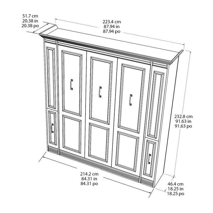 Bed & Room Porter Portrait Wall Bed with Internal Storage, Queen