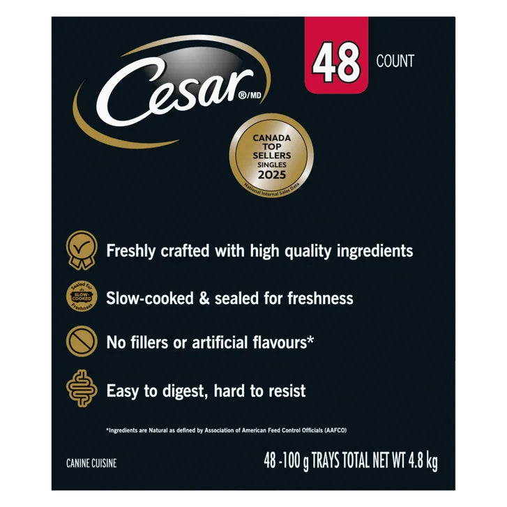 Cesar Wet Dog Paté Variety Pack, 48 × 100 g