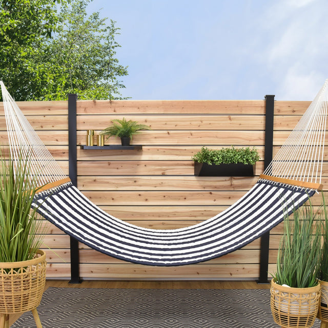 Vivere Sunbrella Quilted Double Hammock with Spreader Bar L2