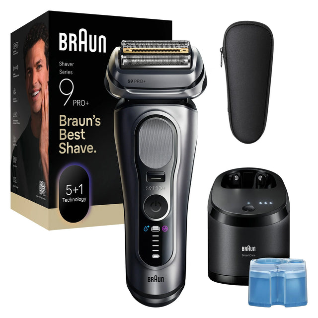 Braun Series 9 PRO+ Men's Electric Razor 9667cc + Clean & Renew Refill Cartridges CCR, 3-pack H3