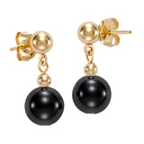 Beaded Onyx Necklace and Earrings Set