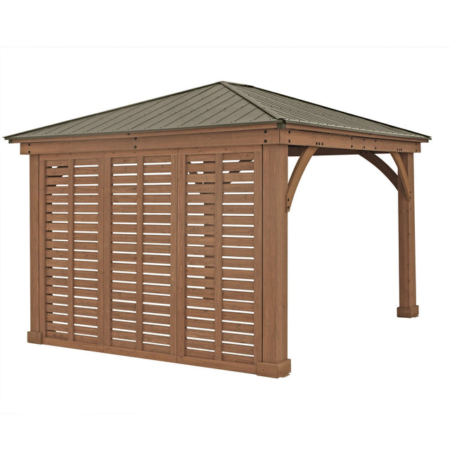 Yardistry 3.7 m (12 ft.) Cedar Privacy Wall for Gazebo D8