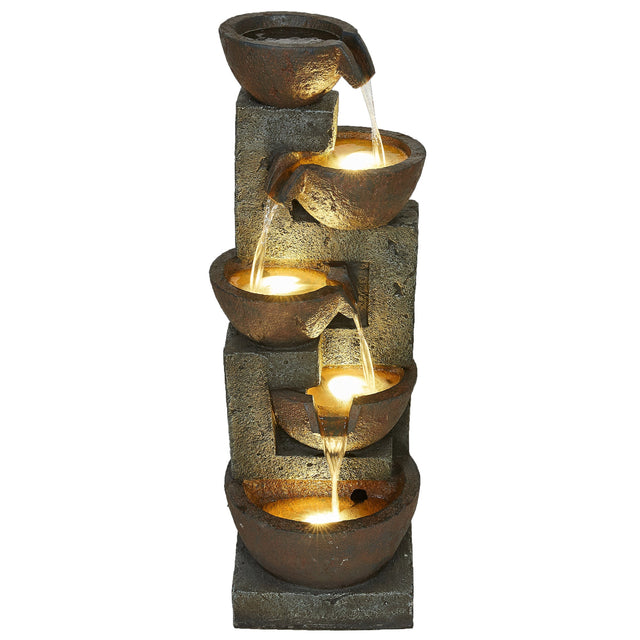 Stacking Bowls Fountain with 4 Warm White Leds 32 W8