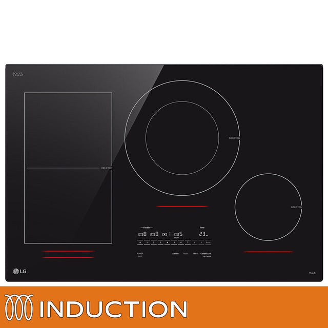 LG 30 in. Black Induction 4 Element Cooktop with SmoothTouch Glass Controls W0