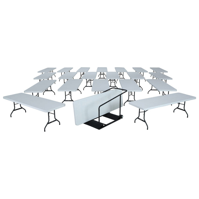 Lifetime Commercial 243.84 cm (8 ft.) 21 Tables with 1 Table Cart B6