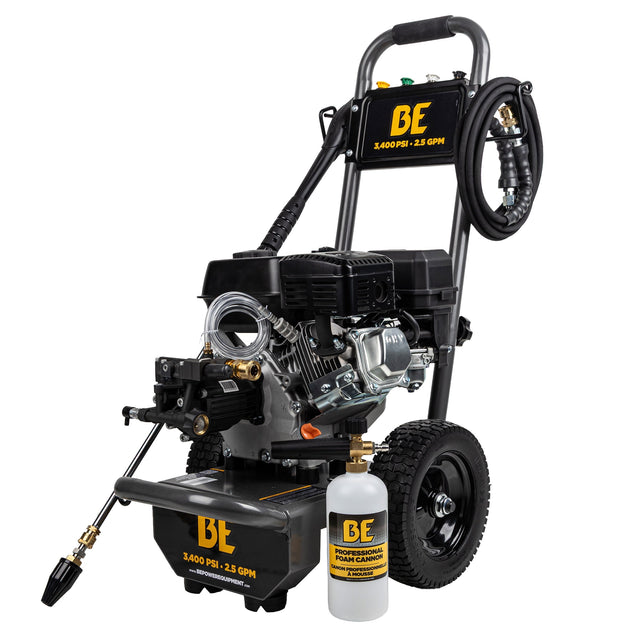 BE Power 3400 PSI 2.5 GPM Gas Pressure Washer N9