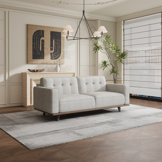 Fabric Sofa with Solid Oak Base V6