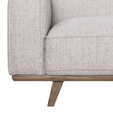Fabric Loveseat with Solid Oak Base