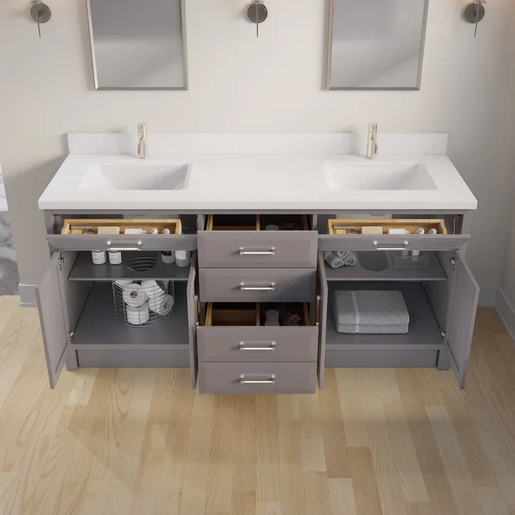 Studio Bathe Calais III Vanity in Mink Grey Finish with Engineered Stone Countertop