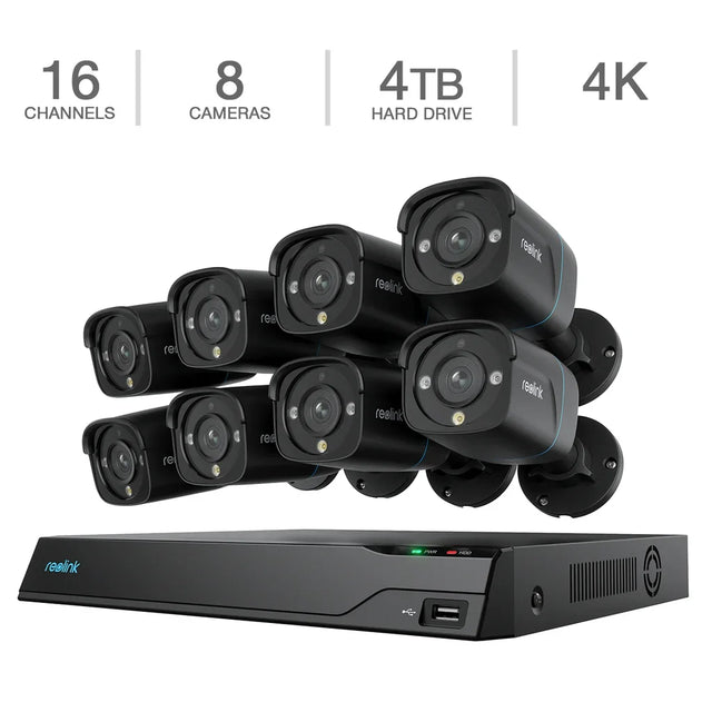 Reolink Advantage Series 4K 16-Channel 4TB NVR Security System with 8 Bullet PoE Cameras M3
