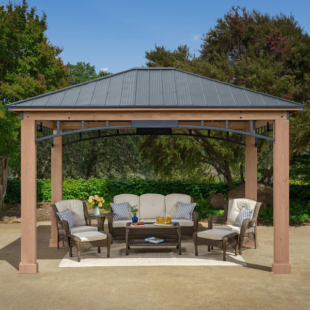 Yardistry Gazebo 12 ft. × 14 ft. with Aluminum Roof H3
