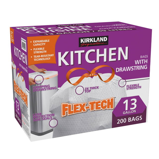 Kirkland Signature Drawstring Kitchen Bags, 200-pack L6
