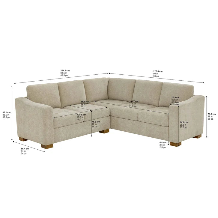 Thomasville 2-piece Fabric Knock Down Sectional