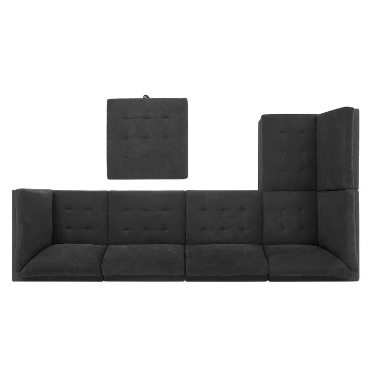 Thomasville Tisdale Tufted 6-piece Fabric Sectional with Storage Ottoman