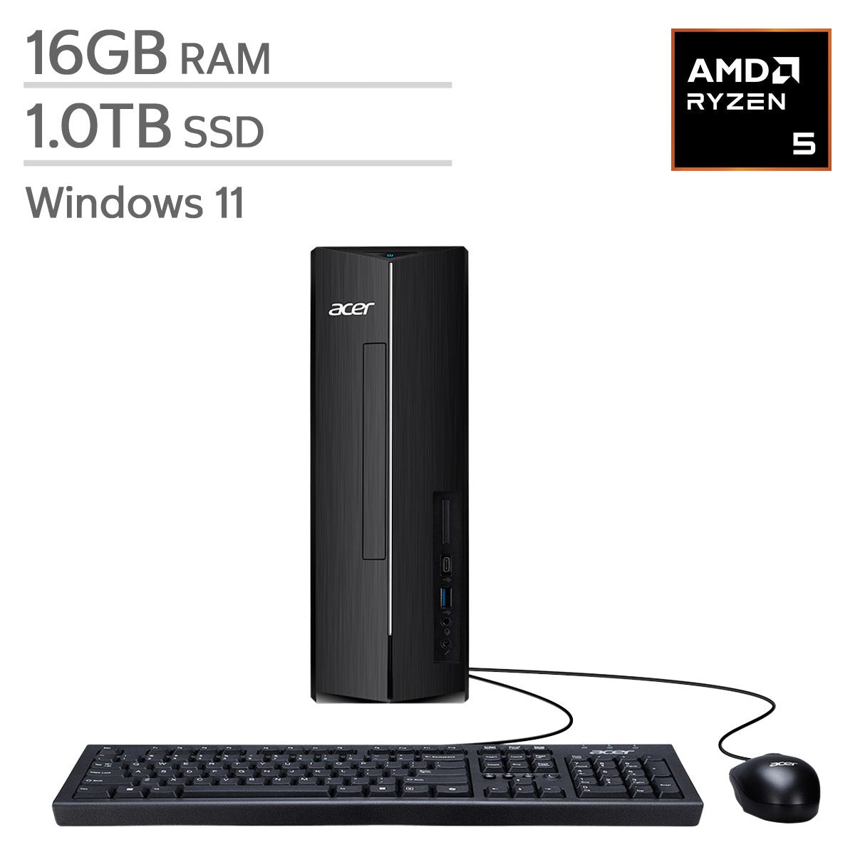 Acer Aspire Slim Desktop, AMD Ryzen 5 7430U - 16GB RAM, 1TB SSD